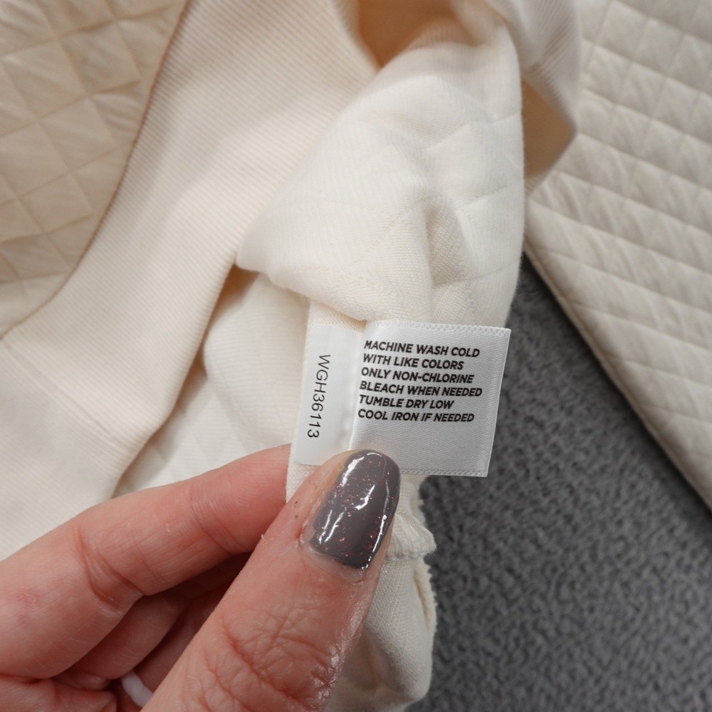 Walter Hagen Clubhouse Quilted Pullover Crew Cream Puff Sleeve UPF 50+ NEW - Picture 12 of 13